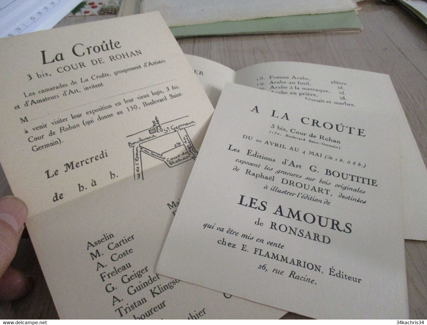 Moreau Vauthier Et Renefer X3 Documents Exposition La Croûte Paris 1921 - Historical Documents