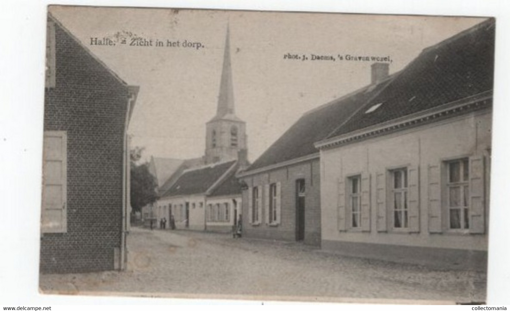 2 Oude Postkaarten Halle Dorpsraat  Zicht In Het Dorp - Schilde