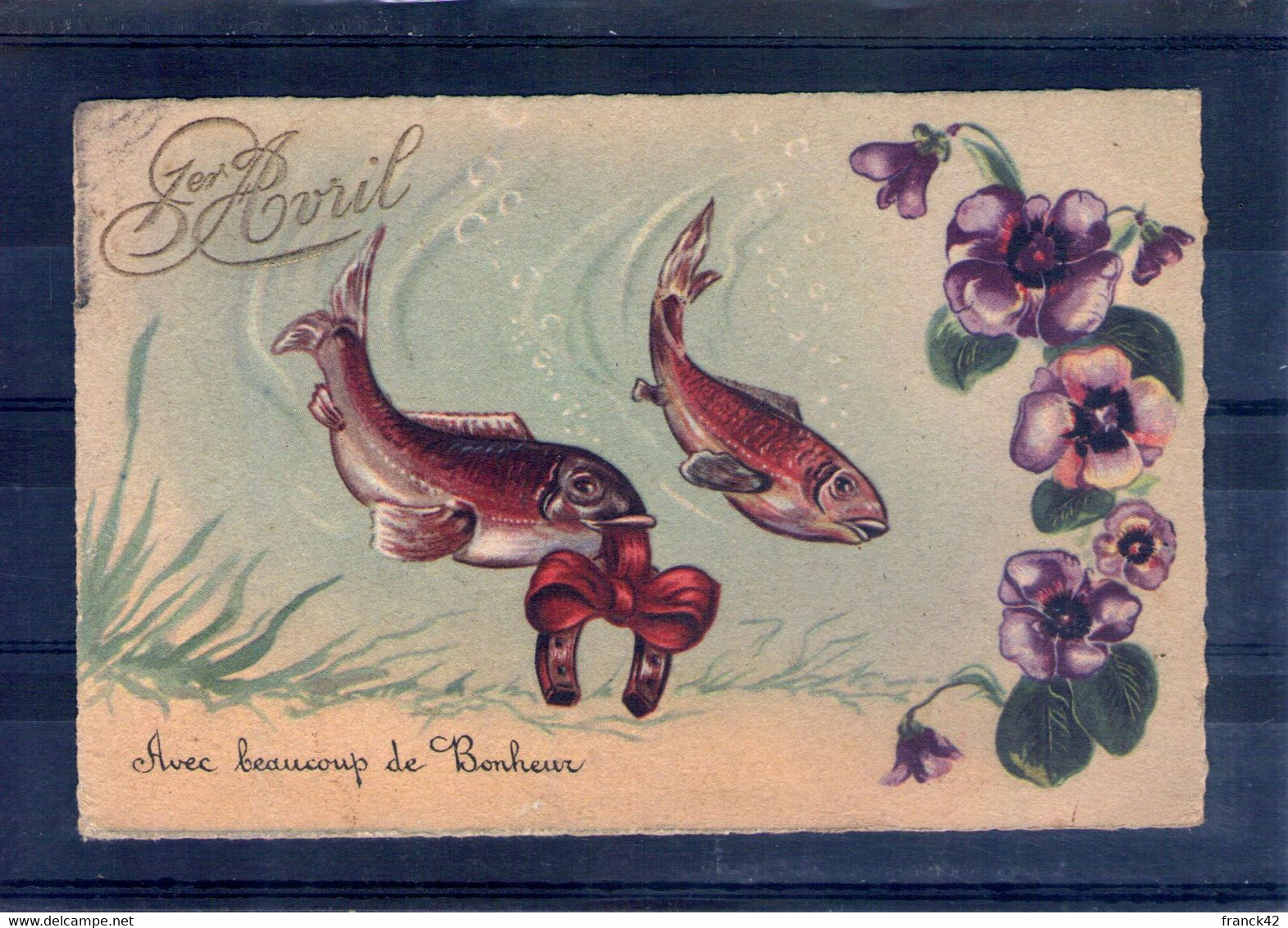 Carte Illustrée. Poissons. Avec Beaucoup De Bonheur - 1er Avril - Poisson D'avril