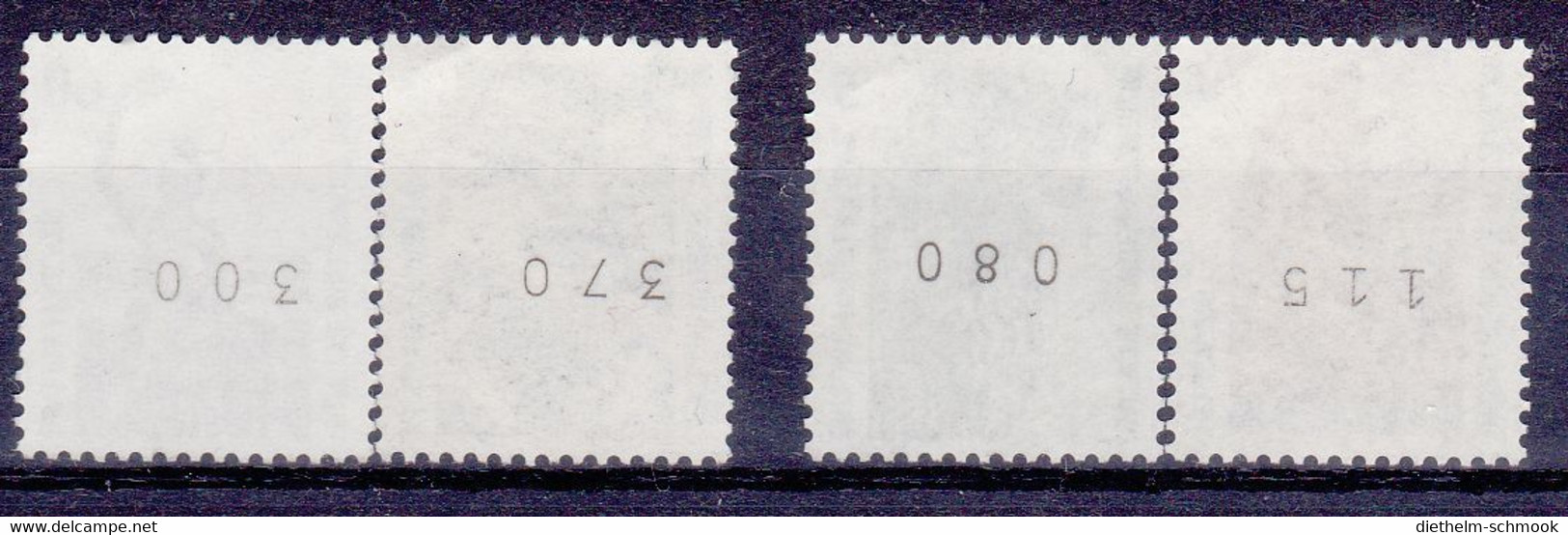 Berlin (014), 1987/90, RM Mi.-Nr.: 795AR, 798AR, 863R, 874R ** - Roller Precancels