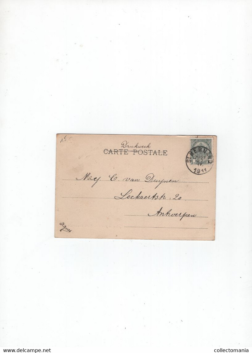 1 Oude Postkaart Hemixem Hemiksem Gemeente Plaats  1911 - Hemiksem