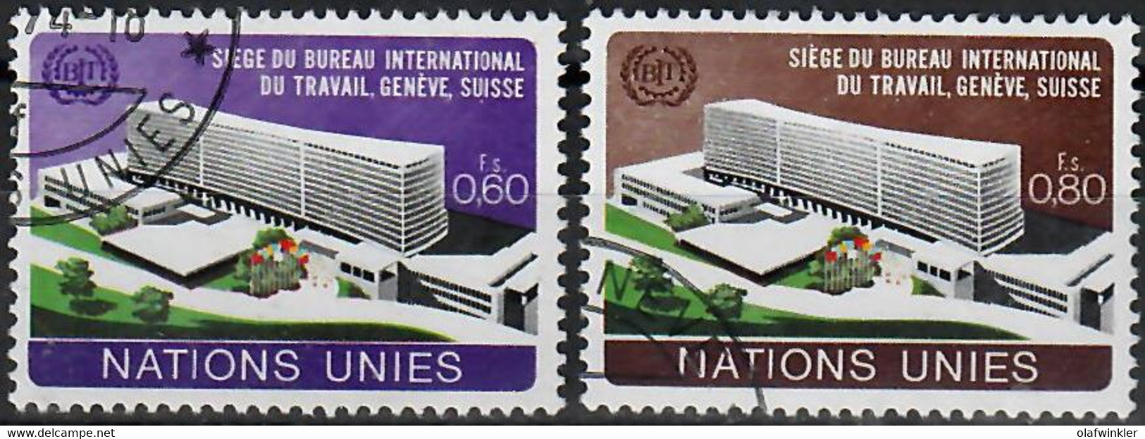 1974 Nouveau Siège Du Bureau International Du Travail Zum 37-38 / Mi 37-38 Oblitéré / Gestempelt /used [zro] - Gebraucht