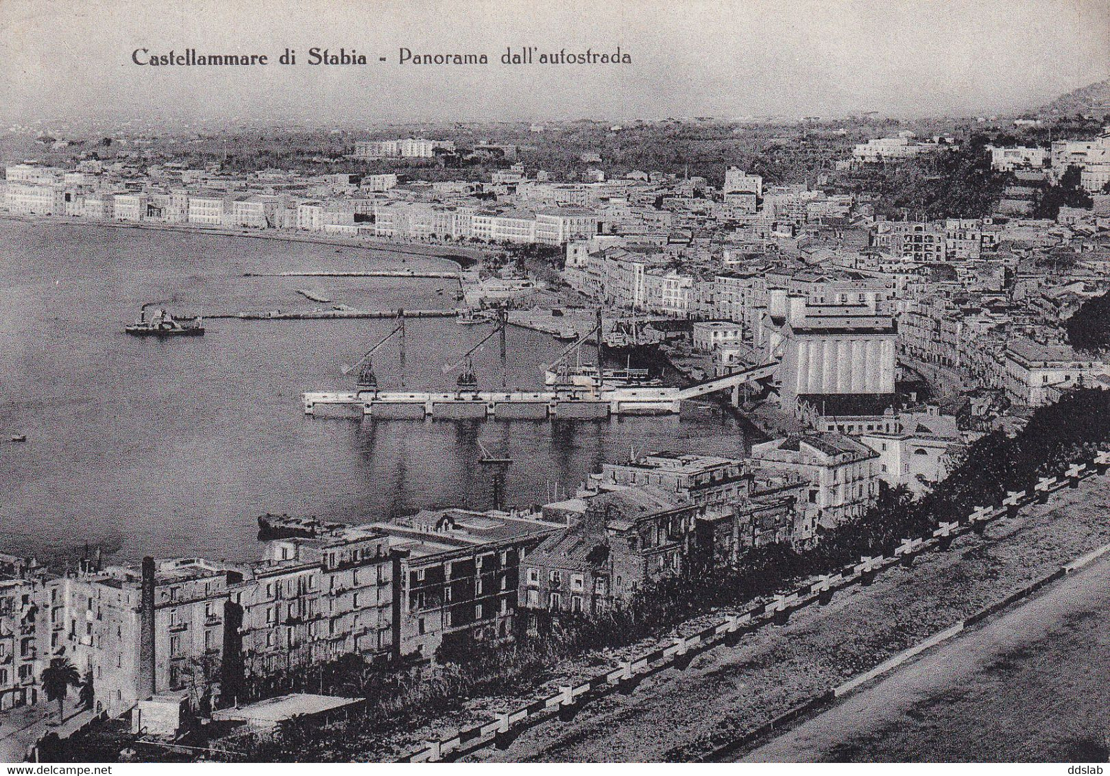 Castellammare Di Stabia - Panorama Dall'autostrada - Viaggiata 1955 - Affr. 10L Siracusana - Ed. Farfalla - Castellammare Di Stabia