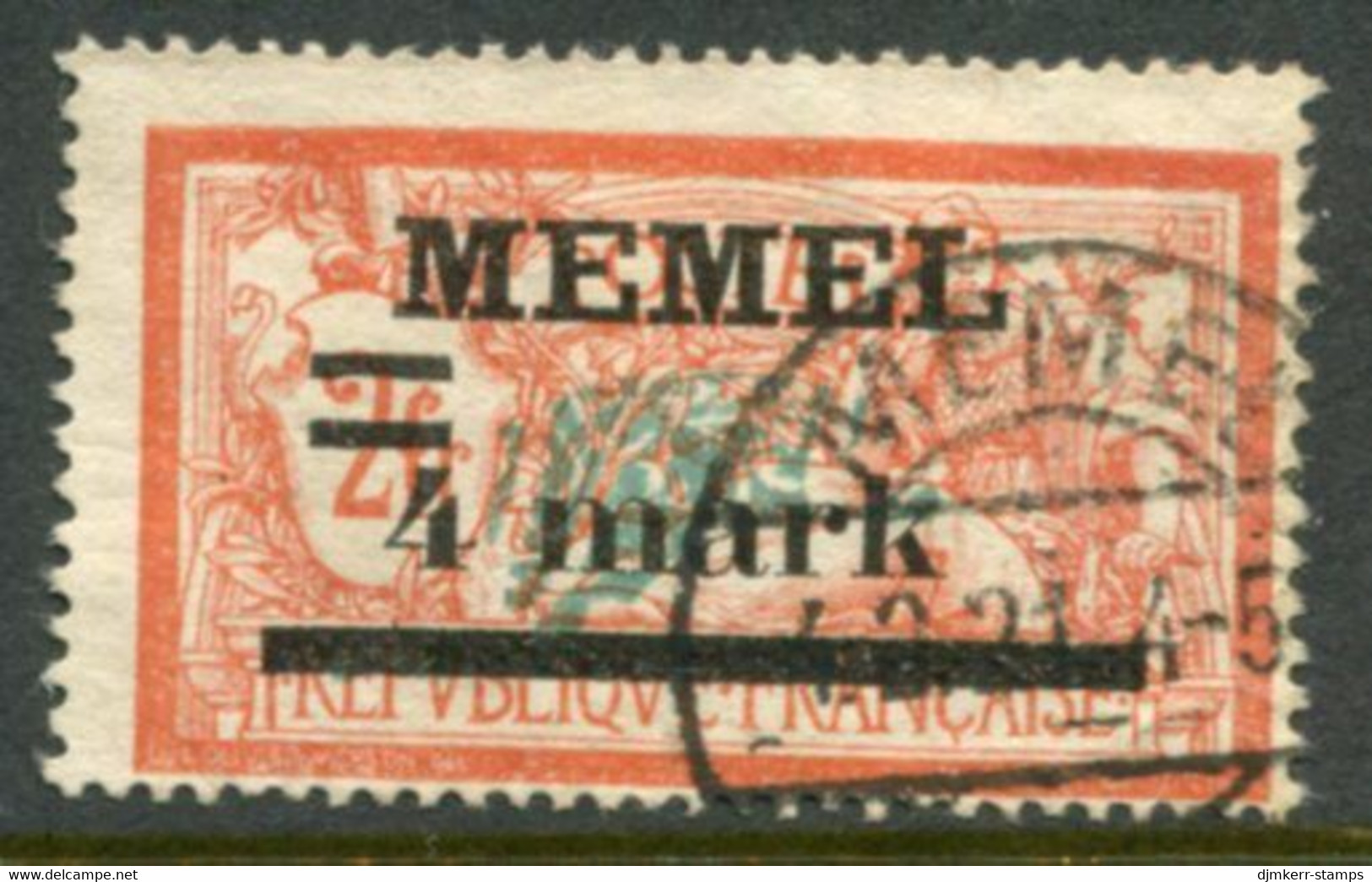 MEMEL 1920 Surcharge 4 Mk. On 2 Fr.. Of France Type I Used.  Michel 31 I - Memelland 1923