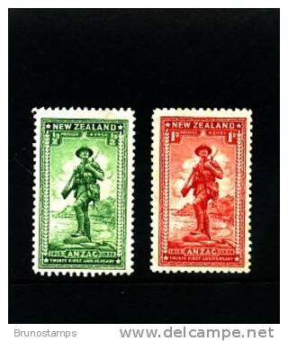 NEW ZEALAND - 1936  ANZAC  SET  MINT NH - Ongebruikt