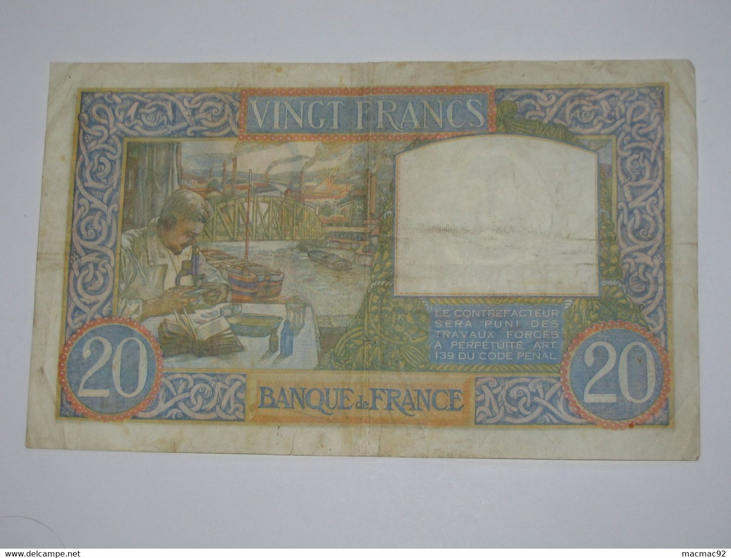 20 Vingt Francs Science Et Travail 17-7-1941  **** EN ACHAT IMMEDIAT **** - 20 F 1939-1942 ''Science Et Travail''