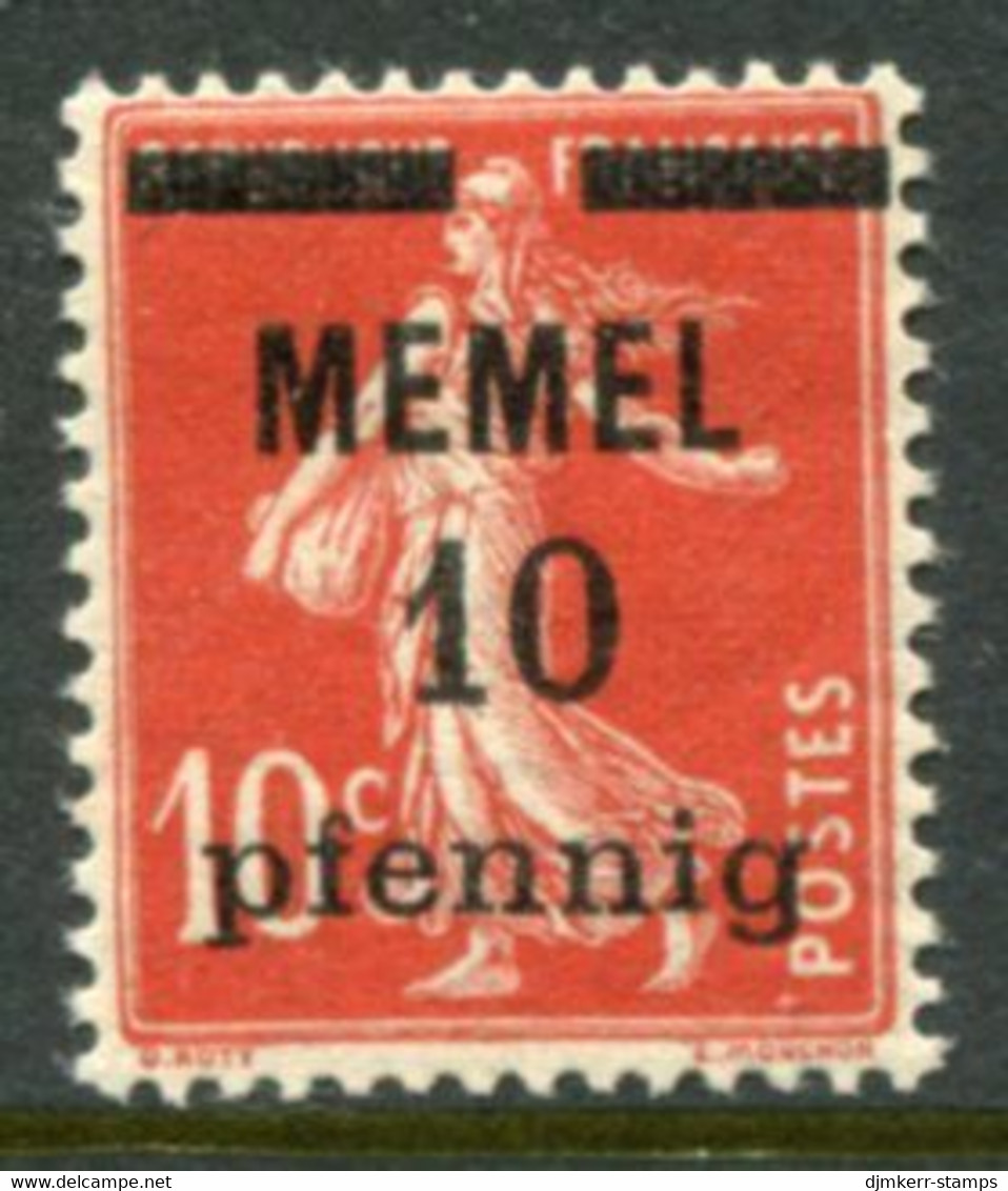 MEMEL 1920 Surcharge 10 Pf. On 10 C... Of France MNH / **.  Michel 19 - Memel (Klaïpeda) 1923