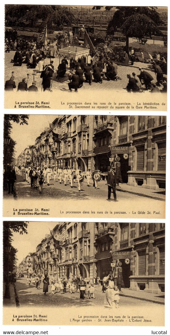 Bruxelless Maritime - Molenbeek - Paroisse St Remi - Procession - Lot De 5 Cartes Postales De Carnet - Sans Editeur - Molenbeek-St-Jean - St-Jans-Molenbeek