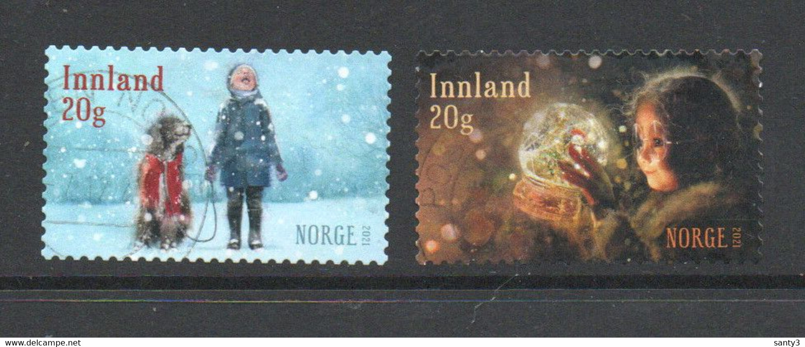 Noorwegen 2021 Yv 2002-03 Kerstmis,  Reeks  Hoge Waarde, Prachtig Gestempeld - Used Stamps