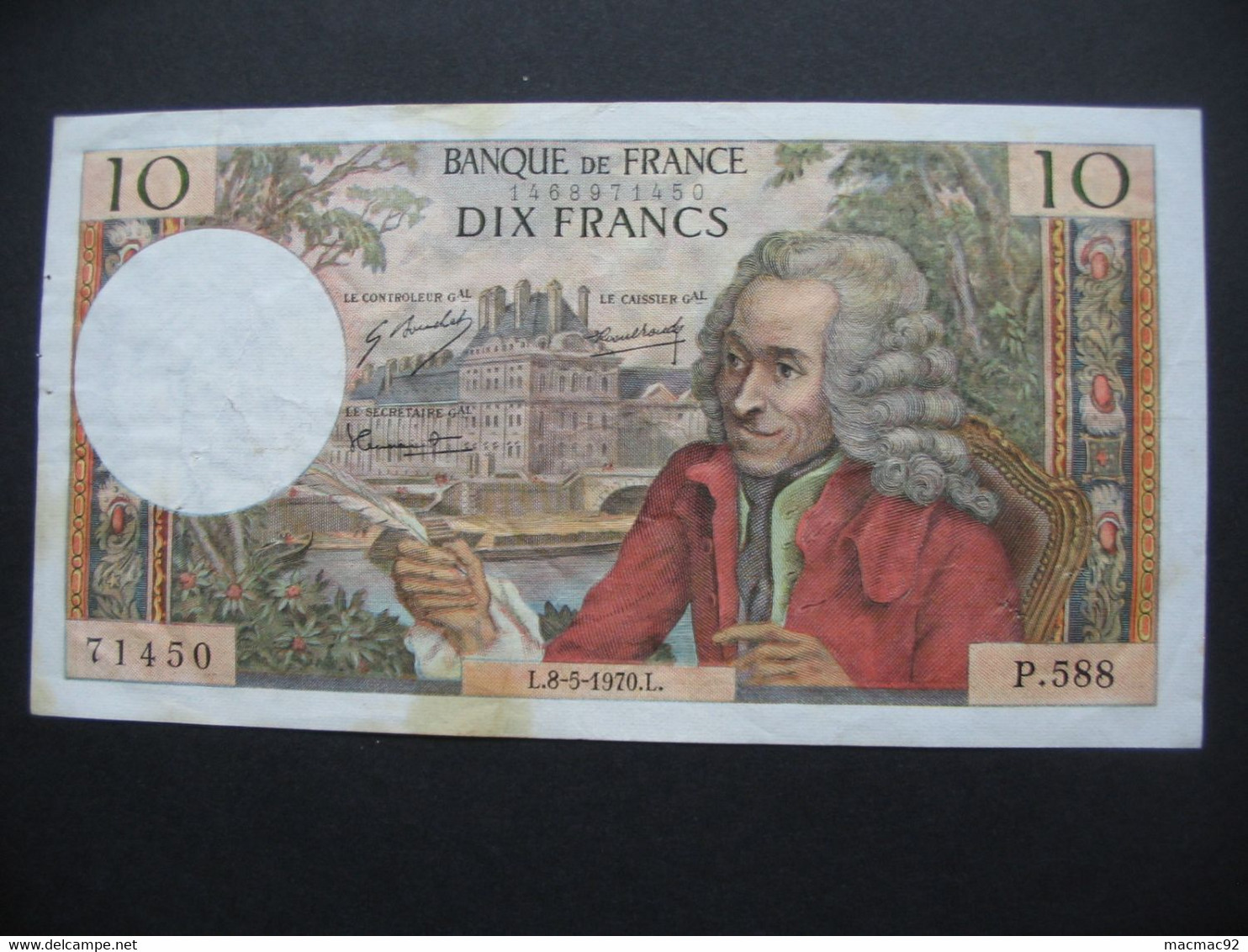 10 Dix Francs Voltaire 8-5-1970  **** EN ACHAT IMMEDIAT **** - 10 F 1963-1973 ''Voltaire''