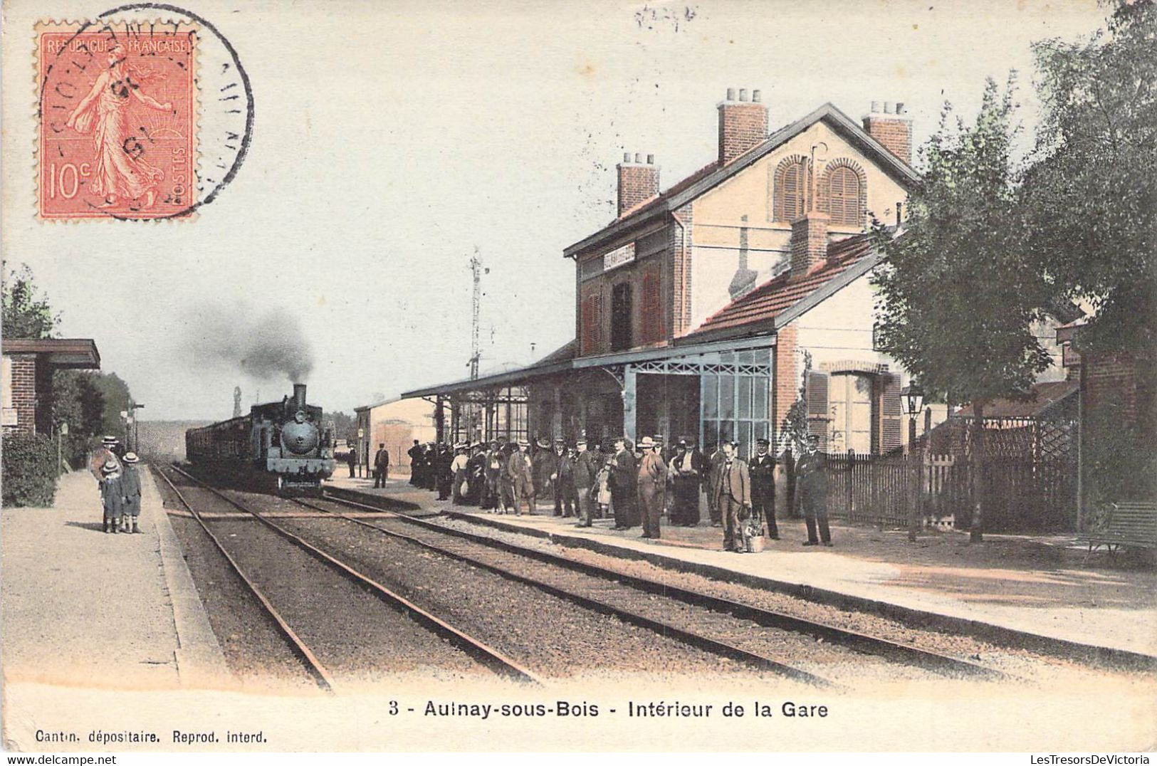 CPA Thèmes - Transports - Chemin De Fer -Aulnay Sous Bois - Intérieur De La Gare - Cantin Dépositaire - Oblitérée - Stations - Met Treinen