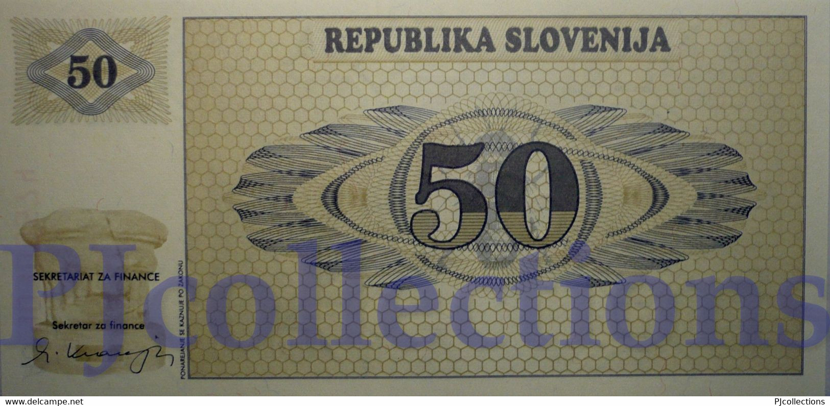 SLOVENIA 50 TOLARJEV 1990 PICK 5s1 SPECIMEN UNC - Slovénie