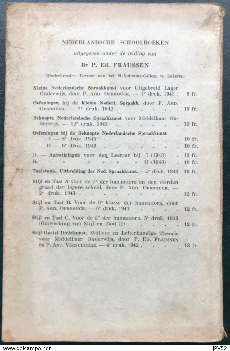 (511) Nederlandse Spraakkunst - 1943 - 171 Blz. - P. ED. Fraussen - Schulbücher