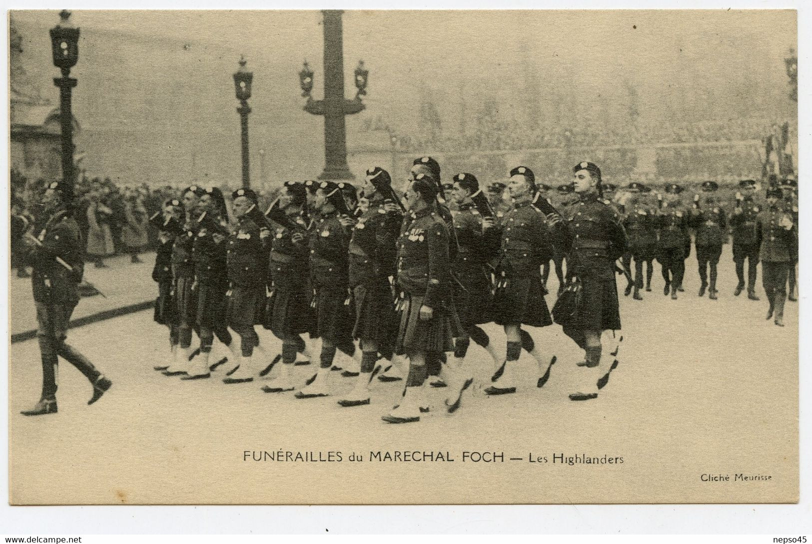 Funérailles Du Maréchal Foch.les Highlanders. - Funérailles