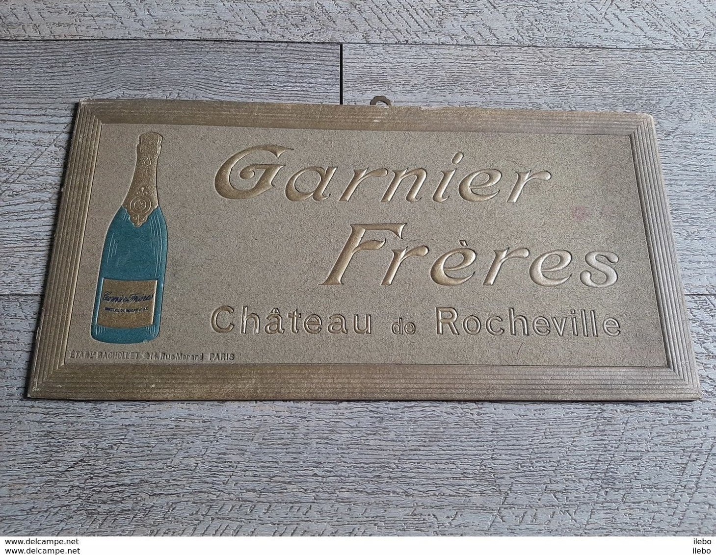 Carton Publicitaire Vin  Garnier Frères Chateau De Rocheville Bistrot Publicité Alcool - Plaques En Carton