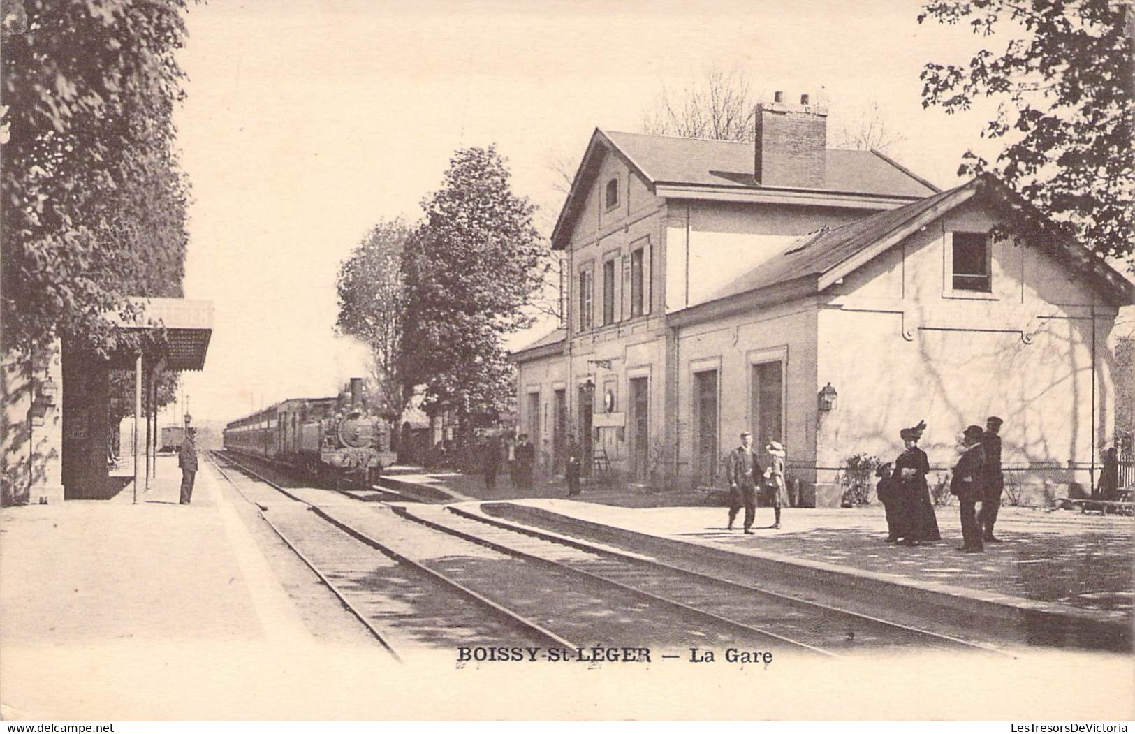 CPA Thèmes - Chemin De Fer - Boissy St Léger - La Gare - Animée - Simi Bromure - A. Berger Frères - 1934 - Trains - Stations - Met Treinen