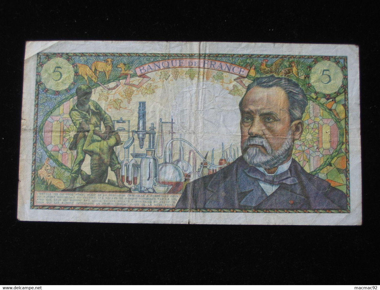 5 Francs Pasteur 4-11-1966  **** EN ACHAT IMMEDIAT **** - 5 F 1966-1970 ''Pasteur''