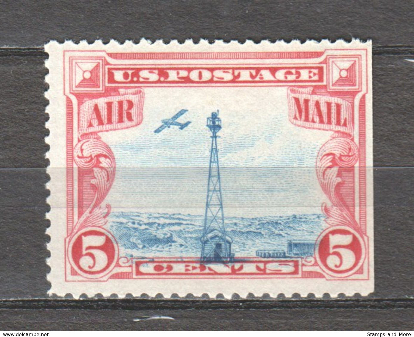 USA 1928 Mi 310 - 1-side Undented MNH AIRPLANE - 1b. 1918-1940 Unused