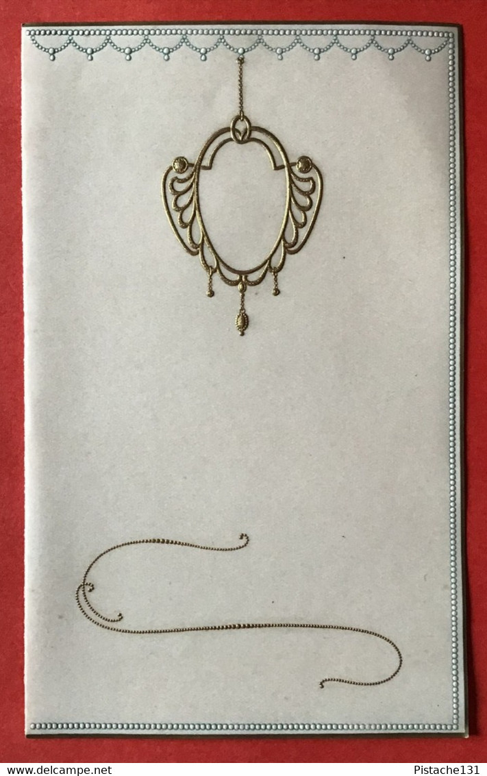 Prachtige BLANCO Art Nouveau MENU In Celluloid Papier - 15,5 Cm X 9,5 Cm - Menus