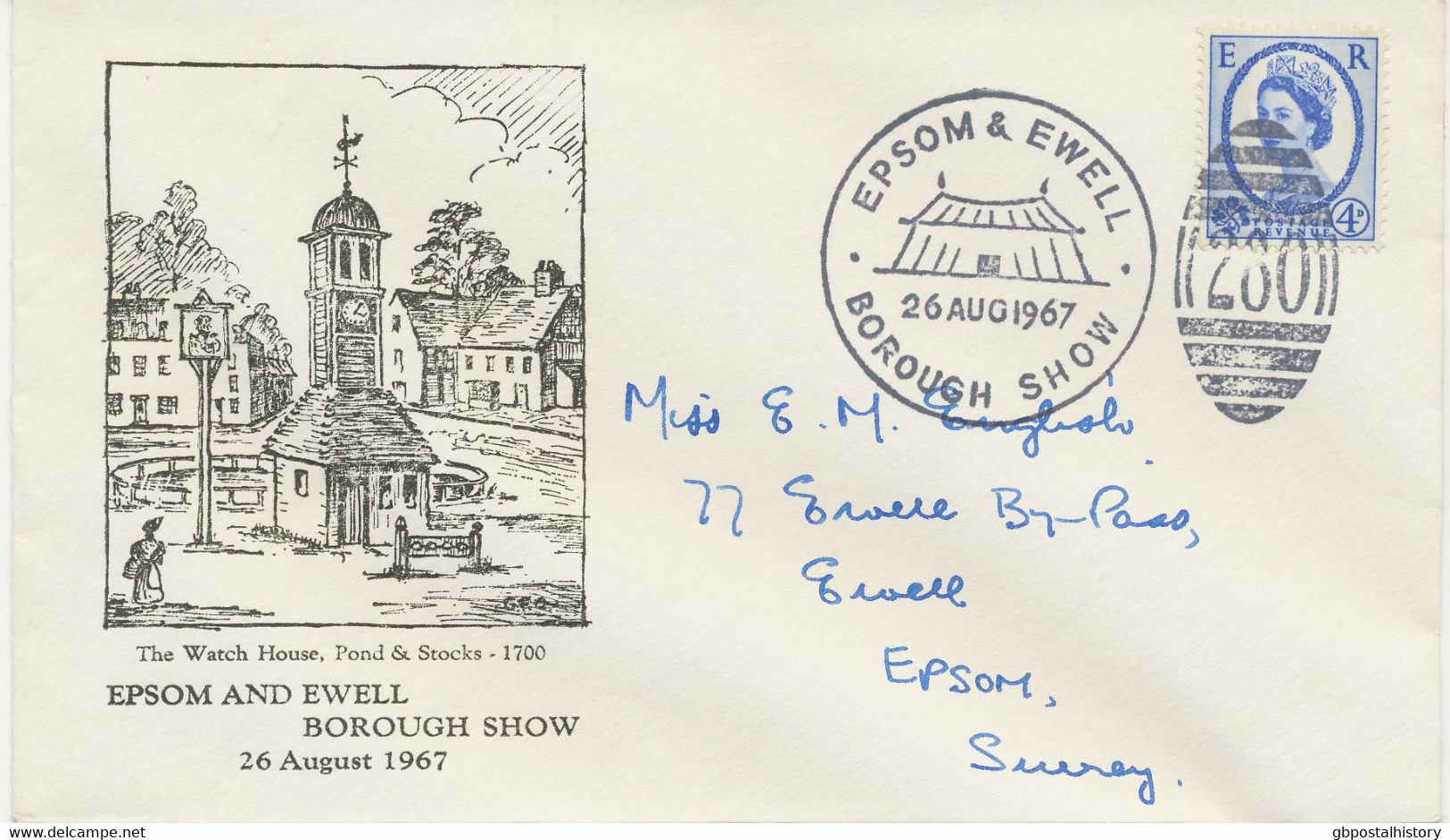GB SPECIAL EVENT POSTMARKS PHILATELY 1967 Epsom & Ewell Borough Show - Marcophilie