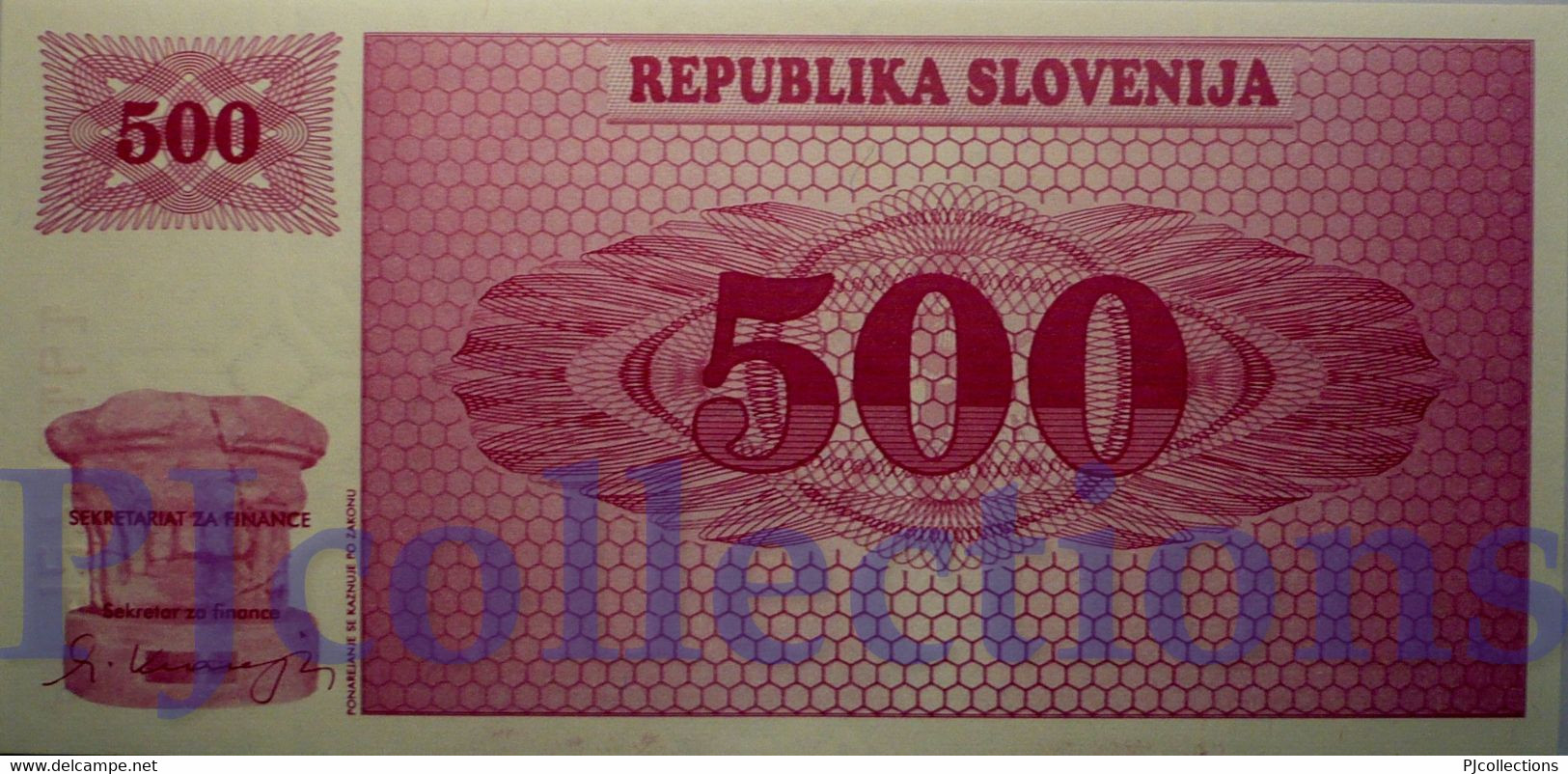 SLOVENIA 500 TOLARJEV 1990 PICK 8s1 SPECIMEN UNC - Slovénie
