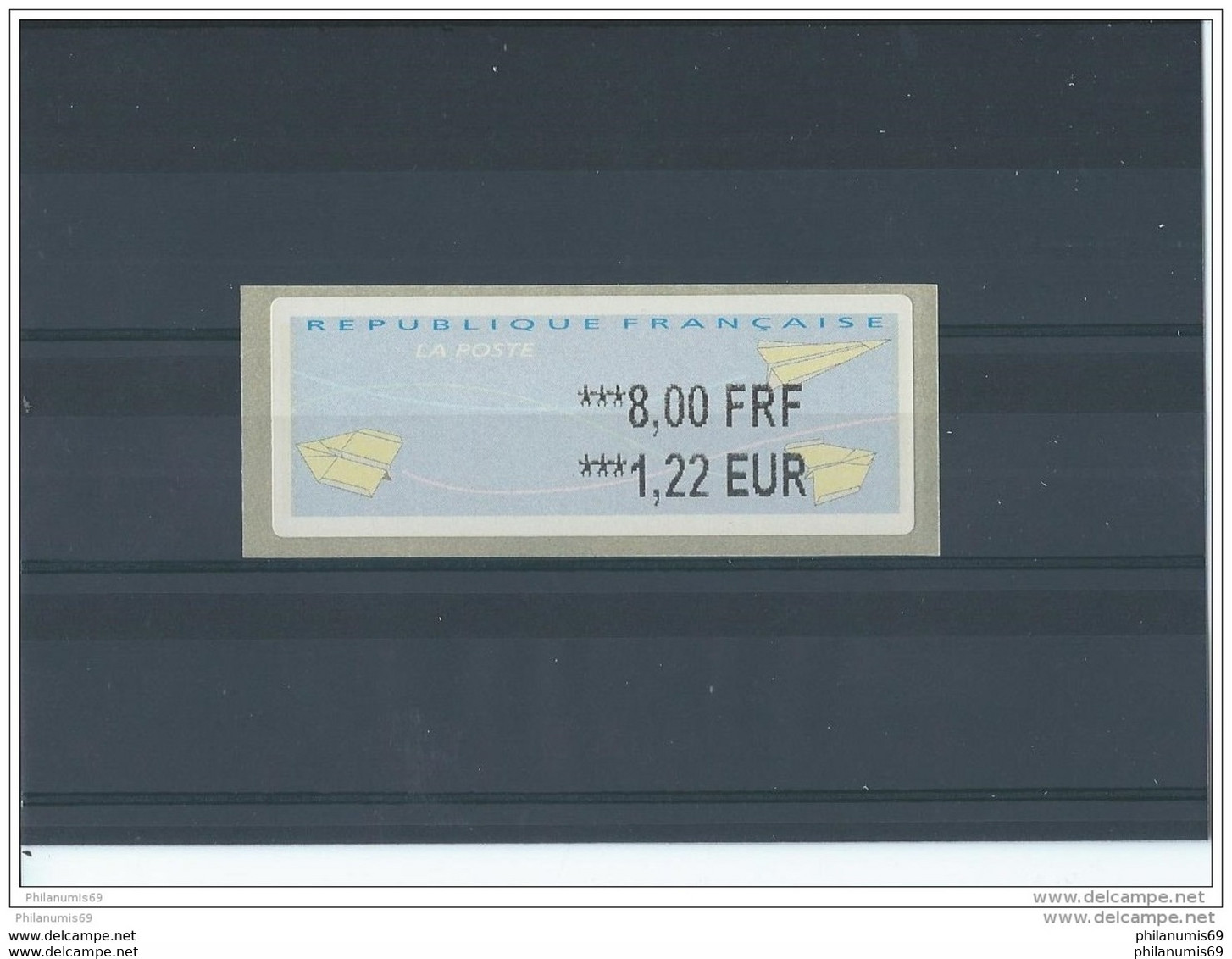 FRANCE - 2000 VIGNETTE 8,00 FRF/1,22 EUR - IMPRESSION EN NOIR ** LUXE - 2000 « Avions En Papier »