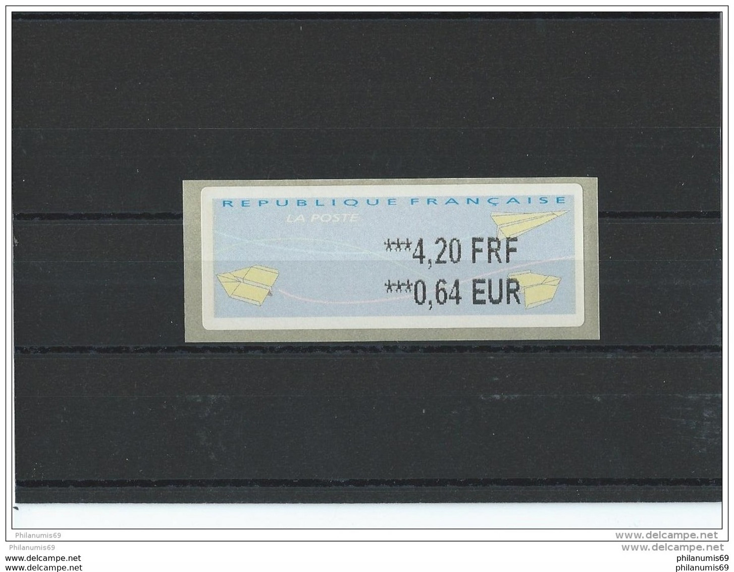 FRANCE - 2000 VIGNETTE 4,20 FRF/0,64 EUR - IMPRESSION EN NOIR ** LUXE - 2000 « Avions En Papier »