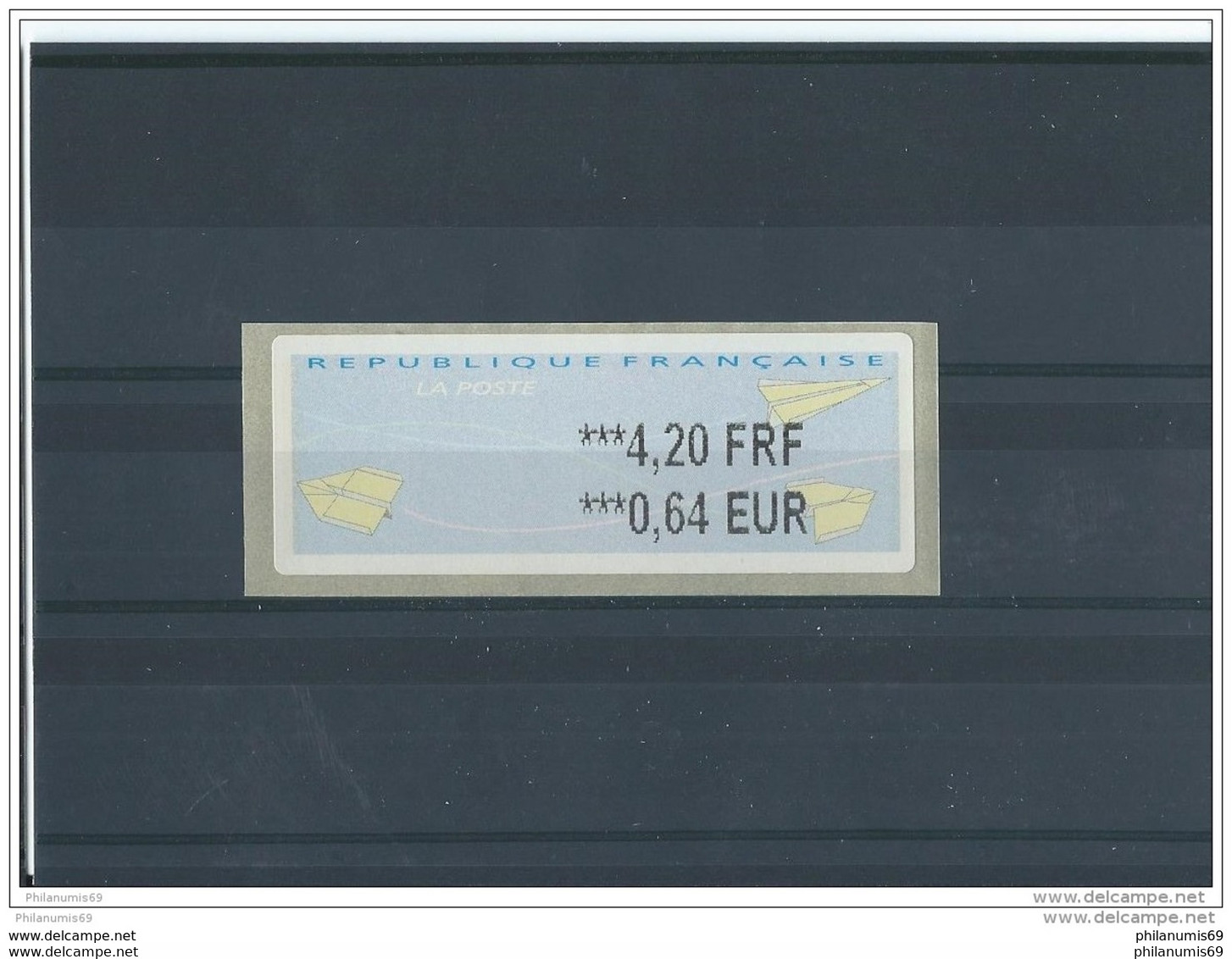 FRANCE - 2000 VIGNETTE 4,20 FRF/0,64 EUR - IMPRESSION EN NOIR ** LUXE - 2000 Type « Avions En Papier »