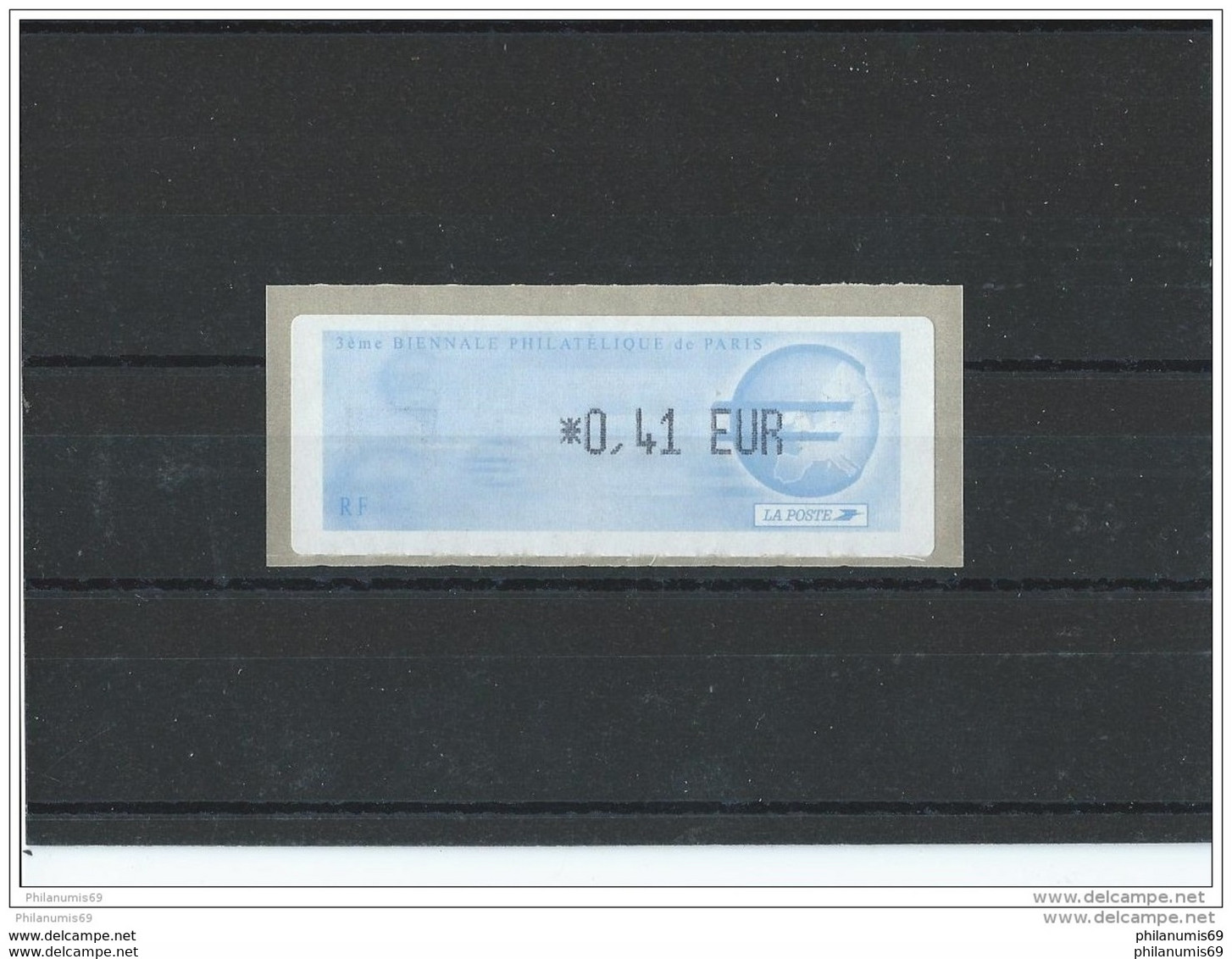 FRANCE - 2002 PARIS 3 EME BIENNALE DE PARIS - FACIALE (0,41?) ** LUXE - 1999-2009 Illustrated Franking Labels