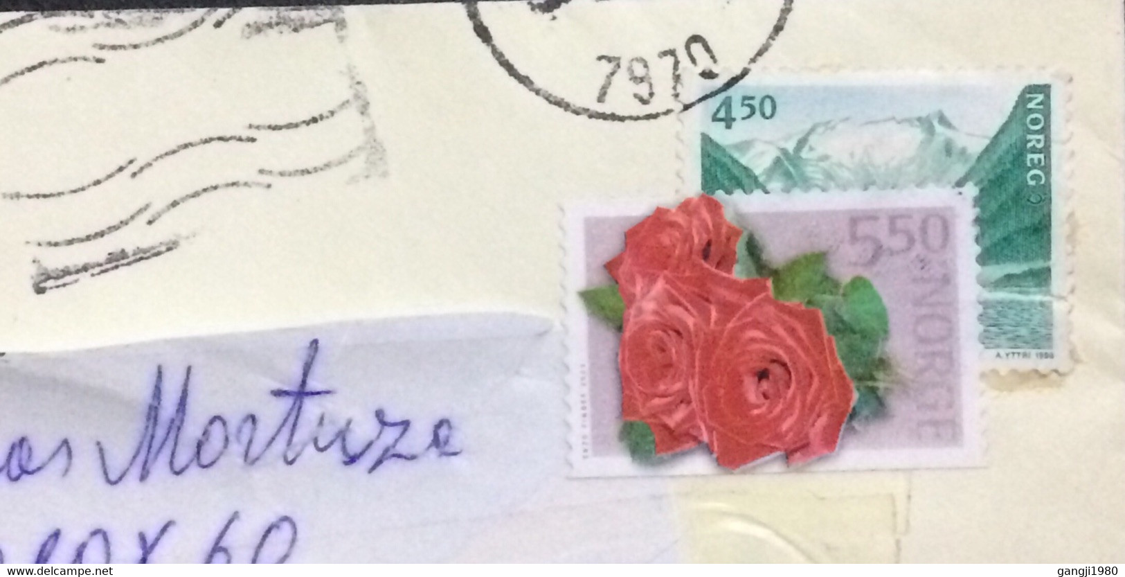 NORWAY 2000, COVER USED TO LITHUANIA, RETURN TO SEDER CACHET, MARIJAMPOLE CITY CANCEL, ROSE, FLOWER, MOUNTAIN STAMP - Briefe U. Dokumente