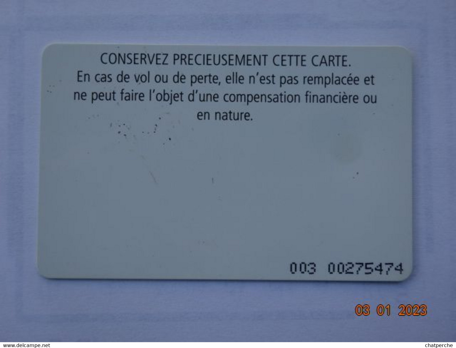 CARTE  A PUCE CHIP CARD LAVAGE AUTO AUTOMOBILE CARTAPLUS FINA - Lavage Auto