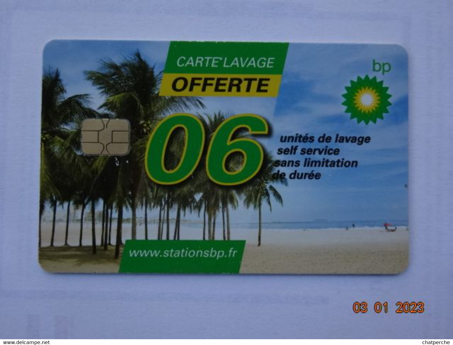 CARTE  A PUCE CHIP CARD LAVAGE AUTO AUTOMOBILE CARTE OFFERTE 06 UNITES LAVAGE BP - Car-wash