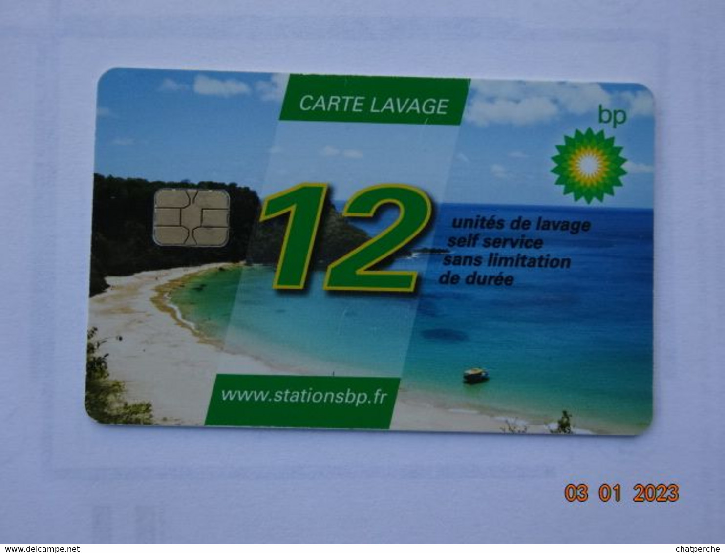 CARTE  A PUCE CHIP CARD LAVAGE AUTO AUTOMOBILE CARTE 12 UNITES LAVAGE BP - Autowäsche