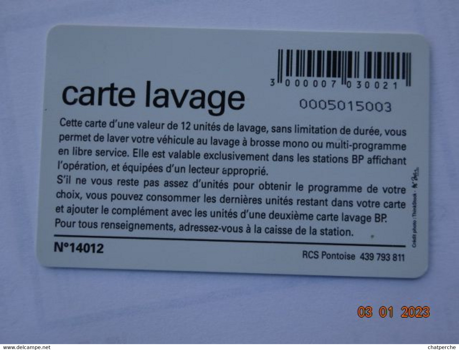 CARTE  A PUCE CHIP CARD LAVAGE AUTO AUTOMOBILE CARTE 12 UNITES LAVAGE BP - Autowäsche