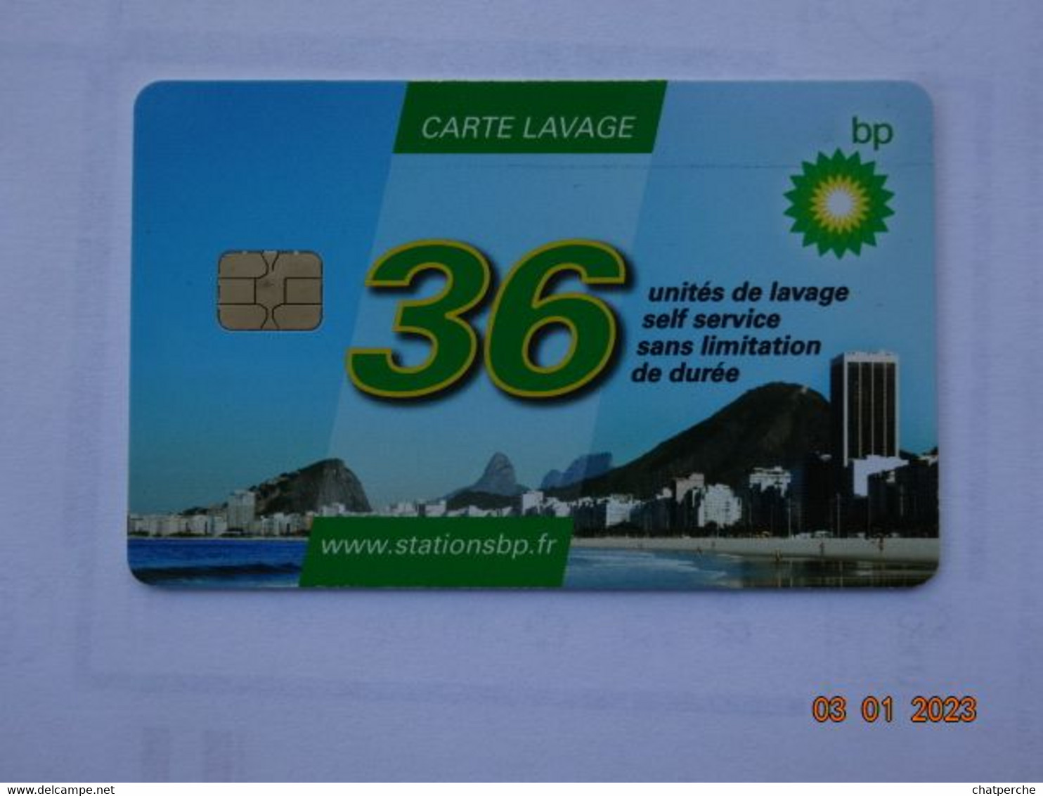 CARTE  A PUCE CHIP CARD LAVAGE AUTO AUTOMOBILE CARTE 36 UNITES LAVAGE BP - Colada De Coche