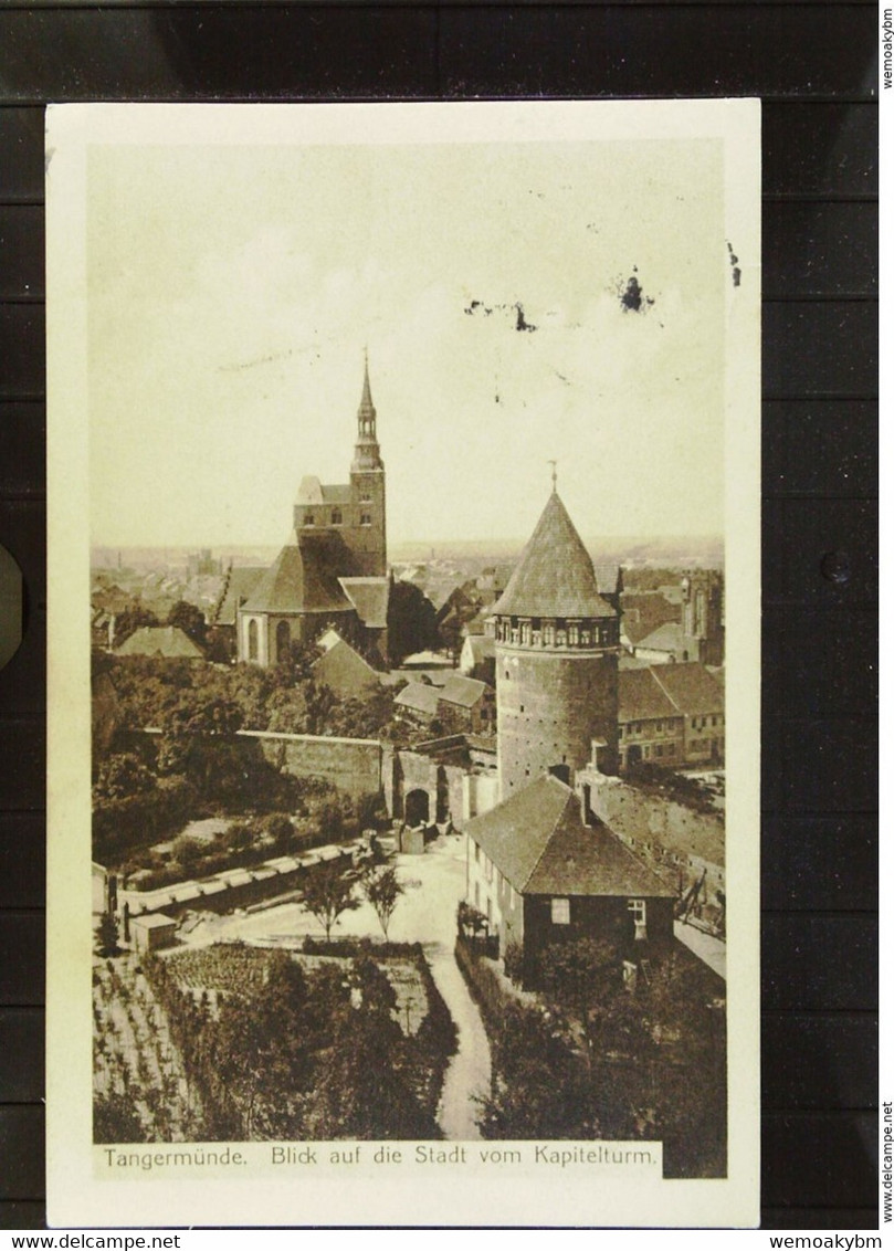 DR: Ansichtskarte Von Tangermünde Mit Blick Auf Die Stadt Vom Kapitelturm Vom 26.12.13 Mit 5 Pf Germania Knr: 85 - Tangermuende