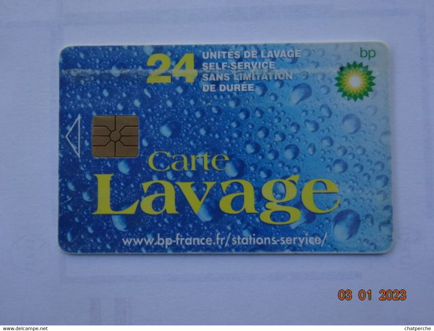 CARTE  A PUCE CHIP CARD LAVAGE AUTO AUTOMOBILE CARTE 24 UNITES LAVAGE BP - Car Wash