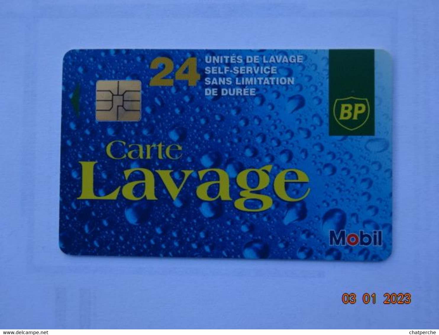 CARTE  A PUCE CHIP CARD LAVAGE AUTO AUTOMOBILE CARTE 24 UNITES LAVAGE BP MOBIL - Car-wash