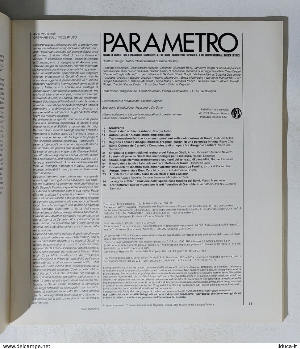 13786 OIKOS PARAMETRO - N. 197 1993 - Antoni Gaudi, Storie Emblematiche - Casa, Giardino, Cucina