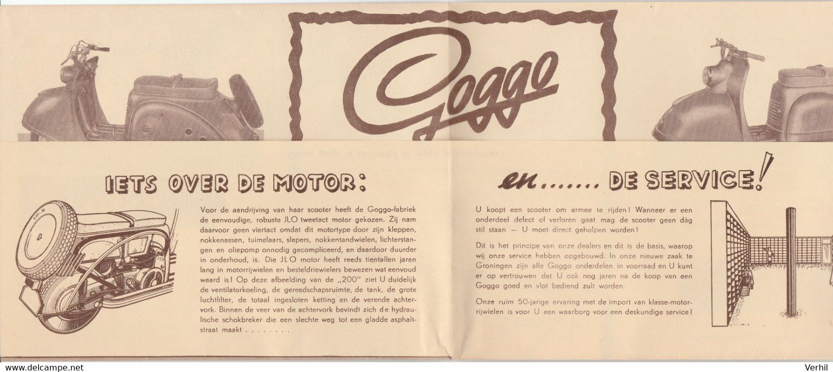 Goggo 1955 Scooter Moto Motorrad Motor Motorcycle Motorcycle Prospectus Folder Prospekt Brochure JLO 150 JLO 200 - Praktisch