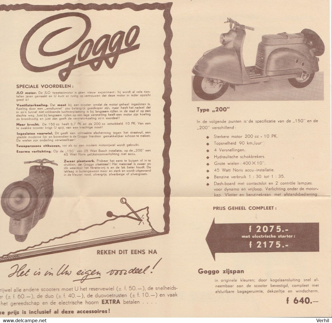 Goggo 1955 Scooter Moto Motorrad Motor Motorcycle Motorcycle Prospectus Folder Prospekt Brochure JLO 150 JLO 200 - Sachbücher