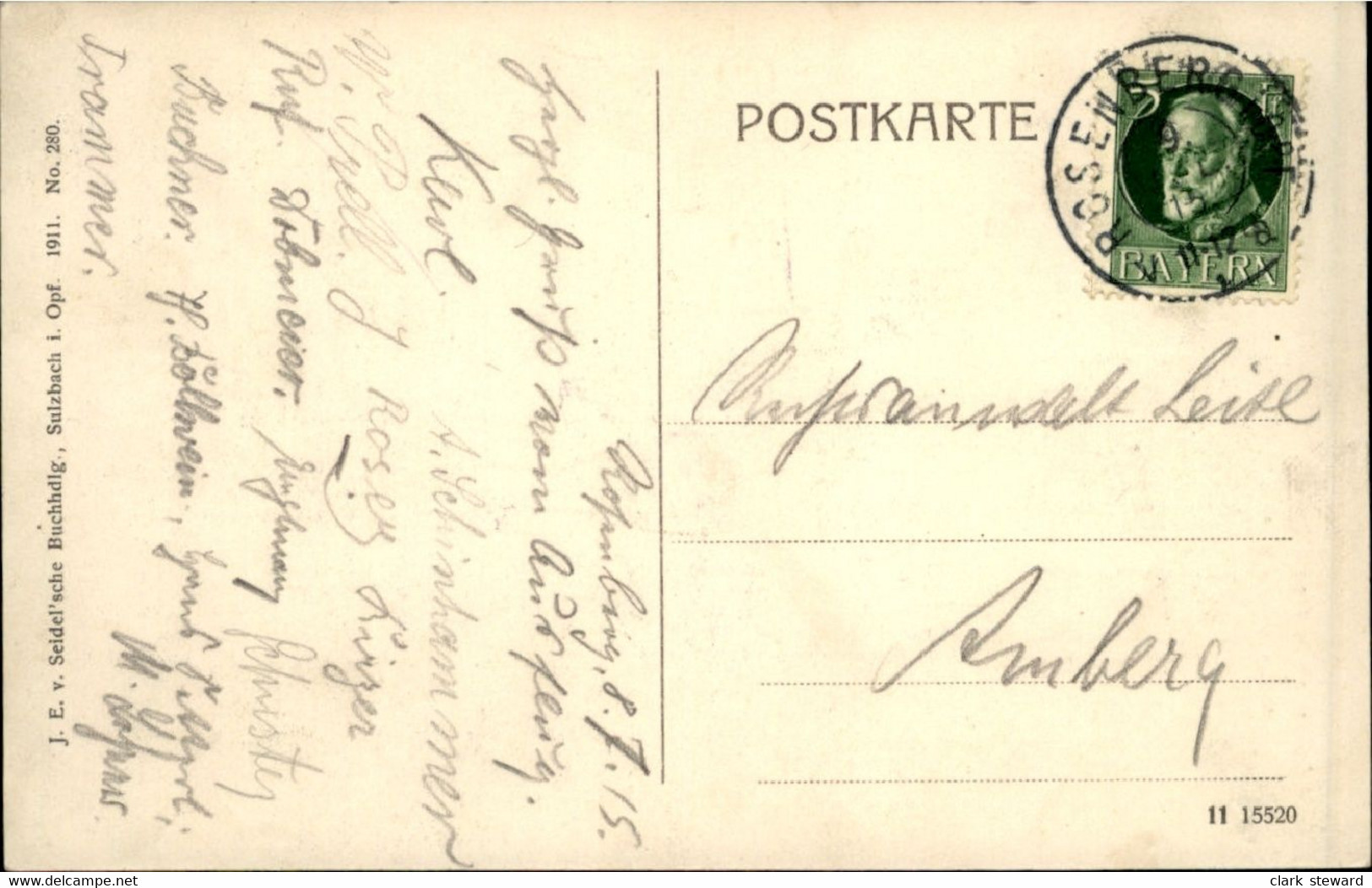 Sulzbach / Opf - St. Anna Kirche - Rosenberg Nach Amberg - 1915 - Stempel "Rosenberg" Zweikreisstempel - Sulzbach-Rosenberg