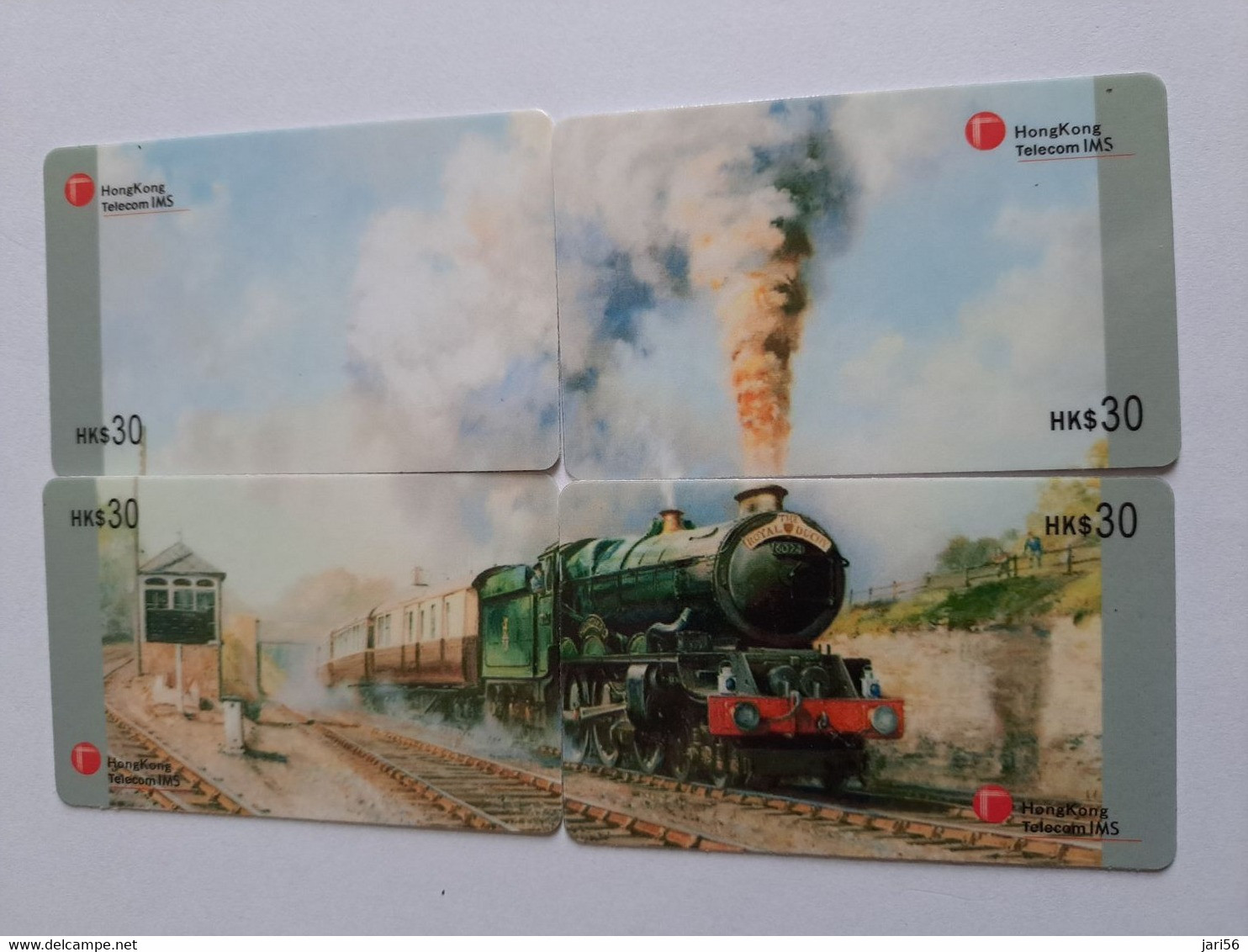 HONG KONG    PUZZLE /  SERIE 4 CARDS  /TRAIN / LOKOMOTIVE /RAILWAYS    Complete SET      CARD USED   **11983** - Hong Kong