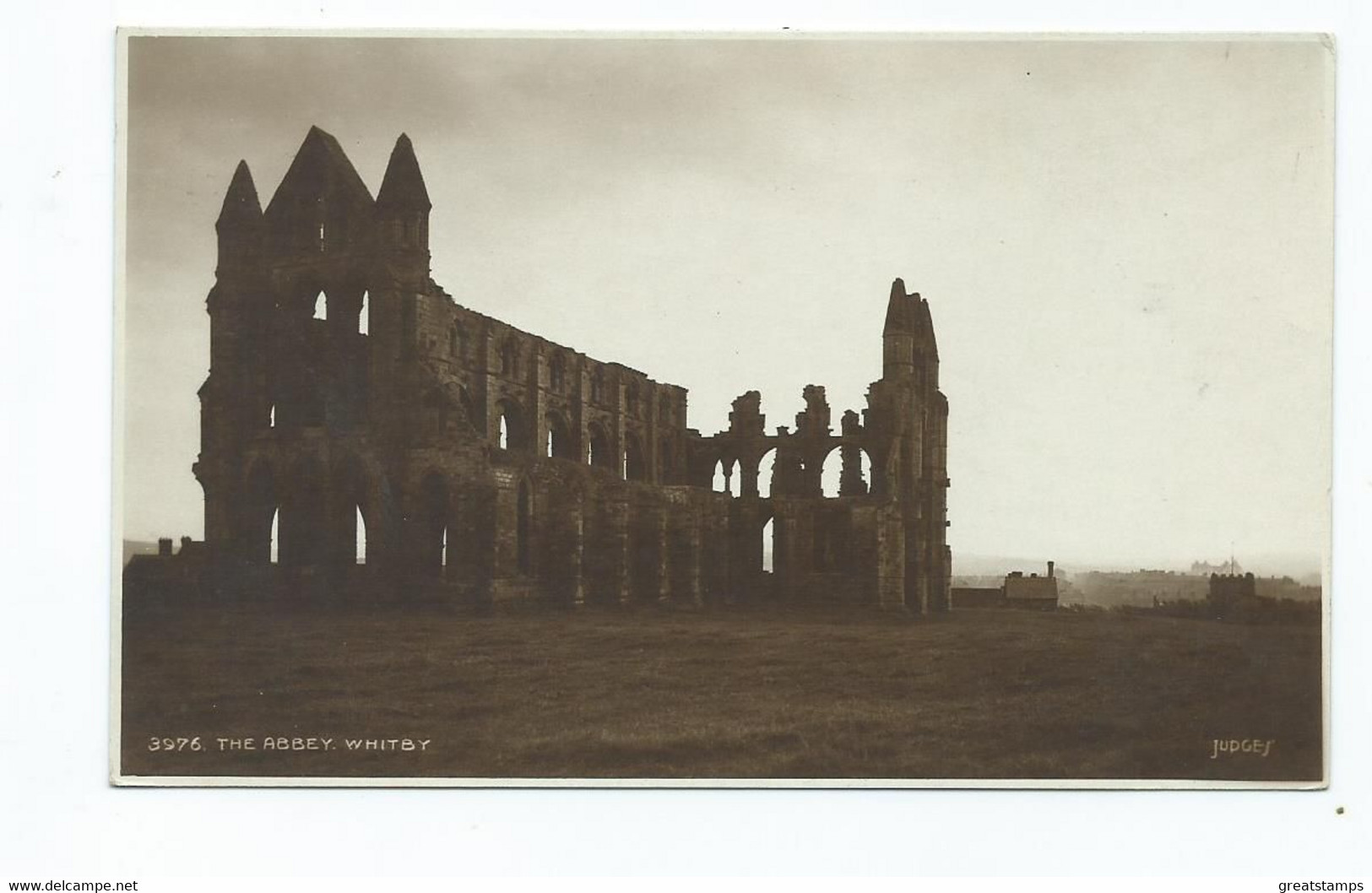 Yorkshire Whitby Rp 3976  The  Abbey  Posted 1937 - Whitby