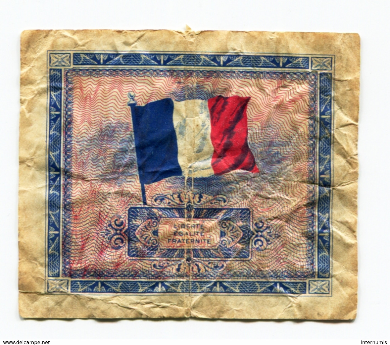 France, 2 Francs, DRAPEAU Sans Série, TYPE DE 1944, N° : 90928862, B (VG), VF.16.01 - 1944 Drapeau/France