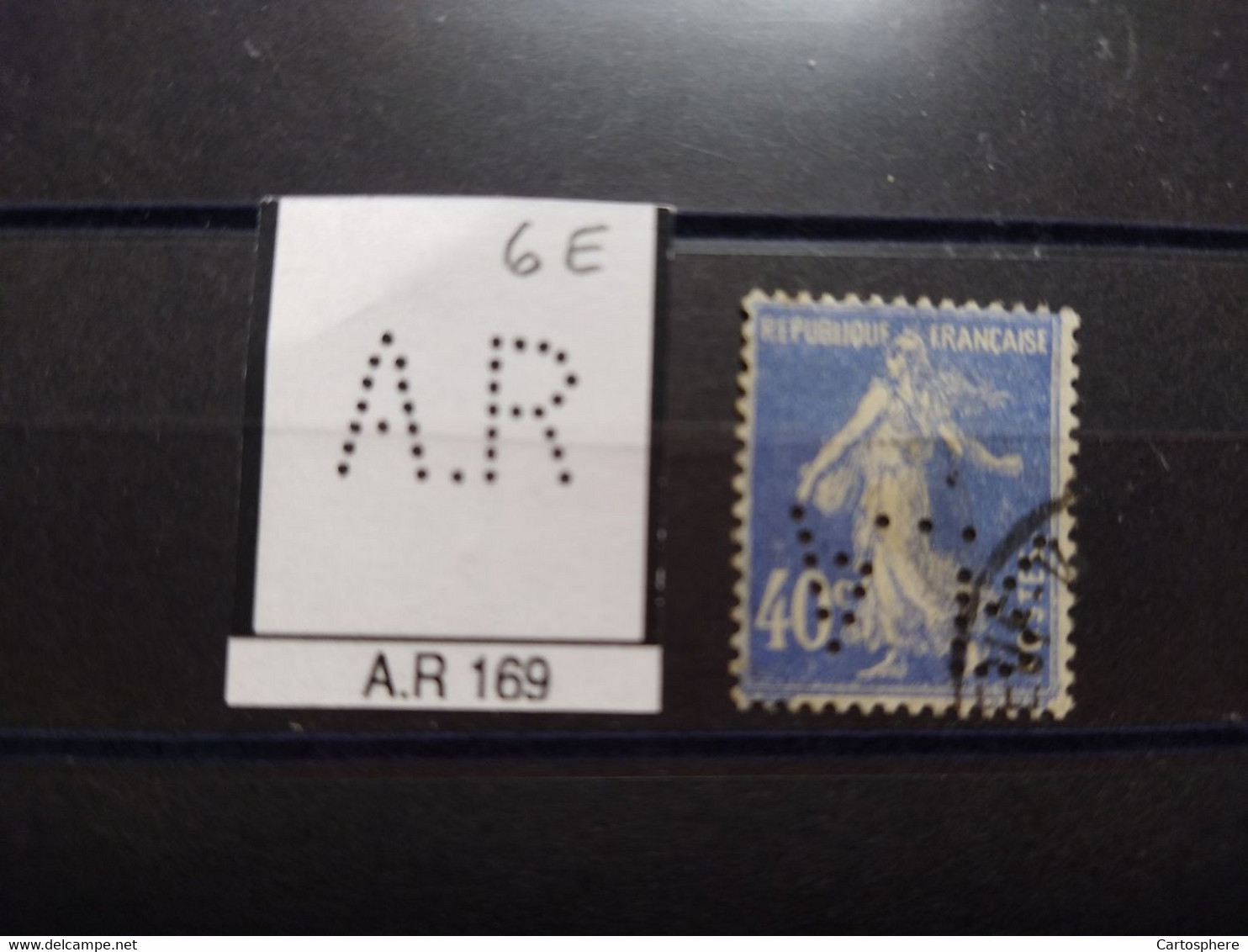 FRANCE AR 169 TIMBRE  A.R 169 SUR 40C INDICE 6 PERFORE PERFORES PERFIN PERFINS PERFO PERFORATION PERFORIERT - Oblitérés