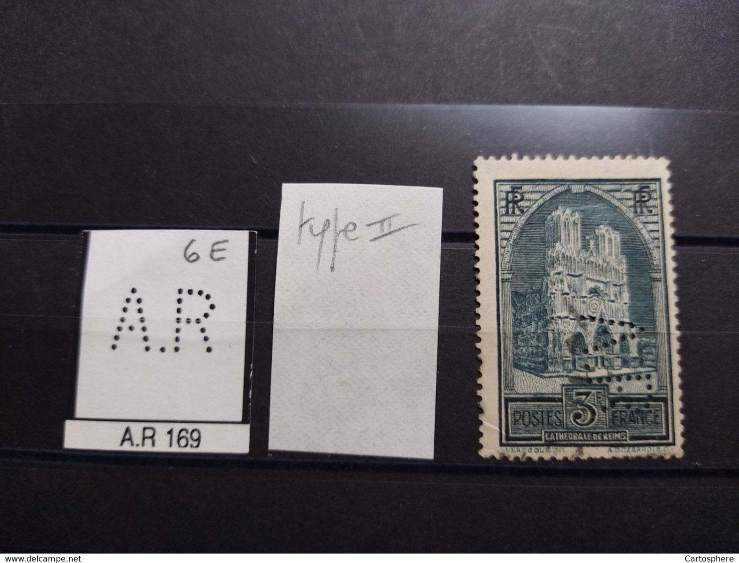 FRANCE AR 169 TIMBRE  A.R 169 SUR 259 TYPE II INDICE 6 PERFORE PERFORES PERFIN PERFINS PERFO PERFORATION PERFORIERT - Used Stamps
