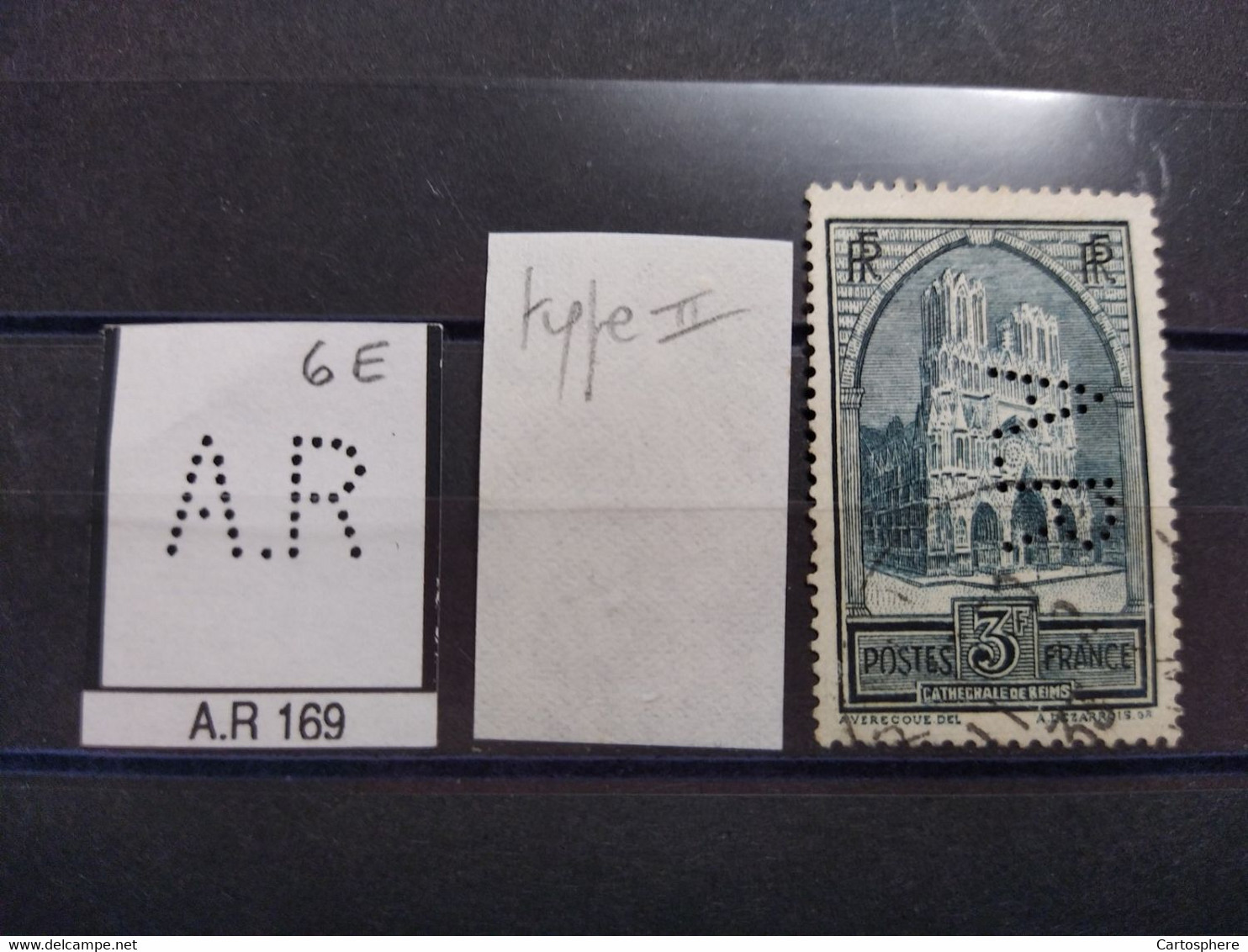 FRANCE AR 169 TIMBRE  A.R 169 SUR 259 TYPE III INDICE 6 PERFORE PERFORES PERFIN PERFINS PERFO PERFORATION PERFORIERT - Used Stamps