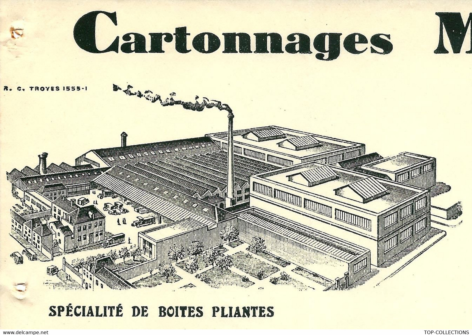 1930 ENTETE CARTONNAGES MARCEL PRIN à Ste Savine (Aube) Pour Demenge Macaon Saone Et Loire B.E - 1900 – 1949