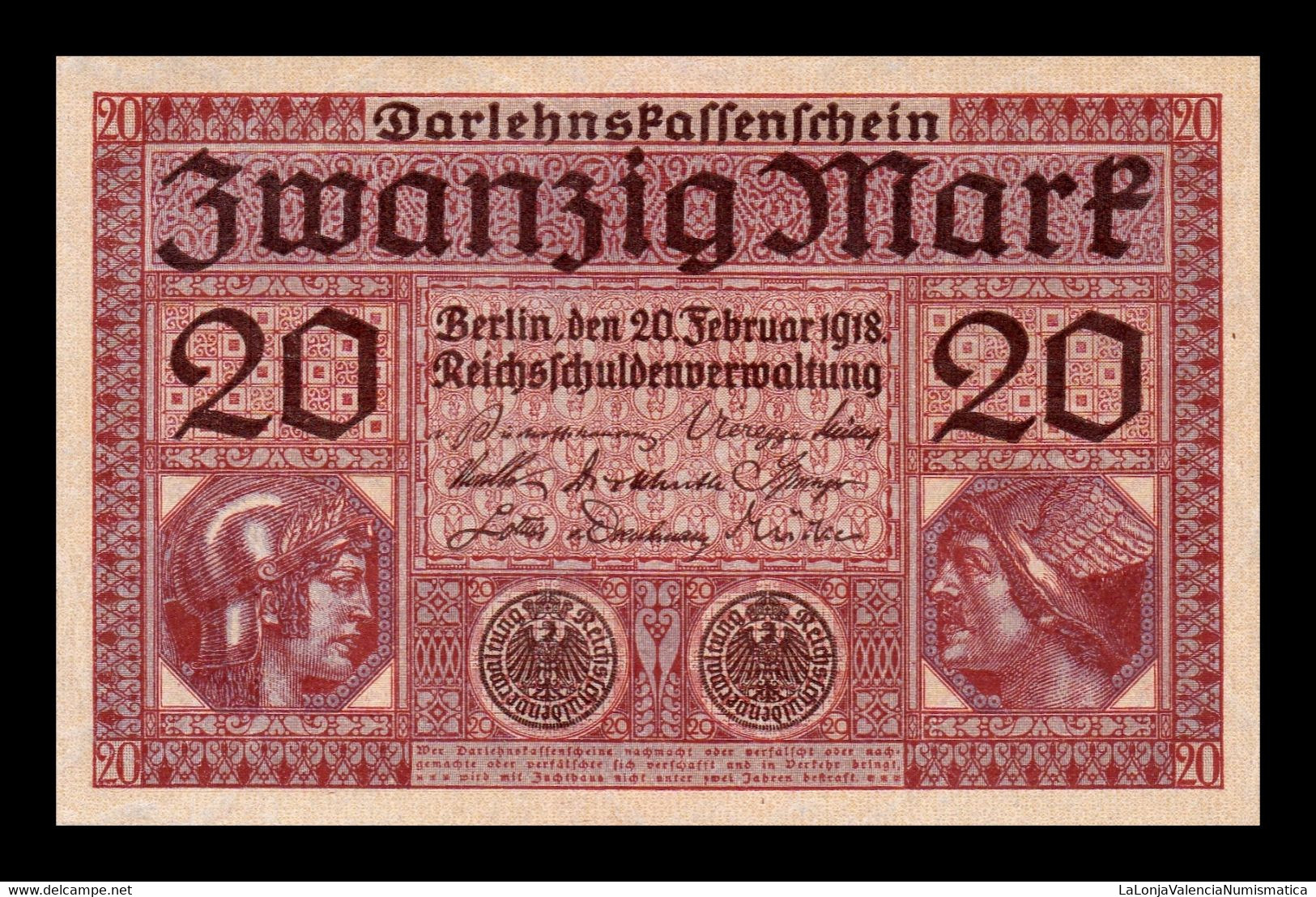 Alemania Germany 20 Mark 1918 Pick 57 SC UNC - Unclassified